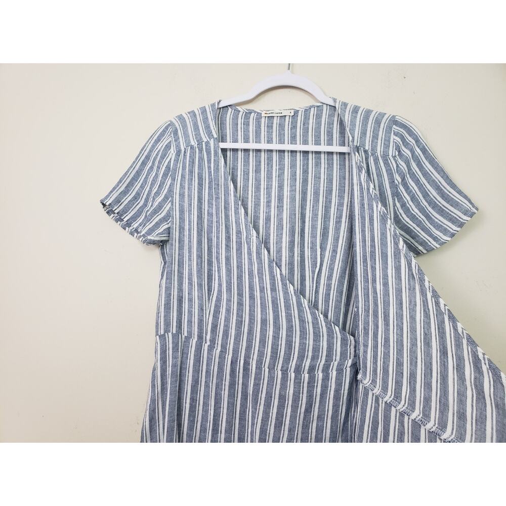 Marine Layer Frances Womens Wrap Dress Size S Blue Stripe Preppy Beach Cruise - Picture 8 of 8
